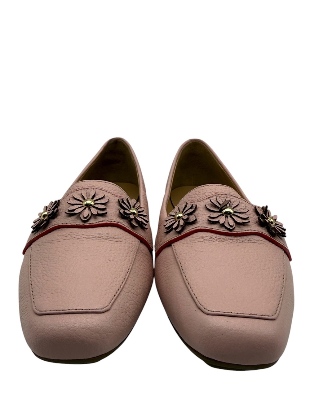 Talbots Loafers Size 7 Pink Leather Flats Flower Colorful Feminine Preppy Womens - Picture 5 of 11